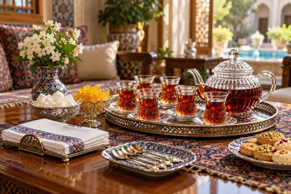 اصول چیدمان میز چای برای پذیرایی منظم